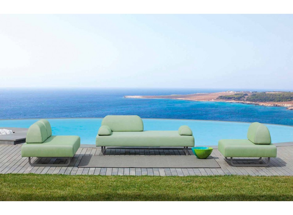 Outdoor Wohnzimmer Zusammensetzung in Made in Italy Design Stoff - Selia Viadurini