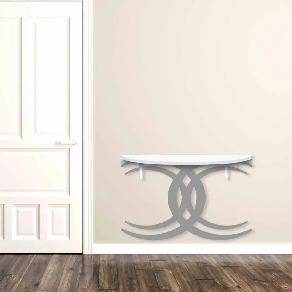 Wandkonsole für modernes Design in weißem und grauem Holz - Coco Viadurini