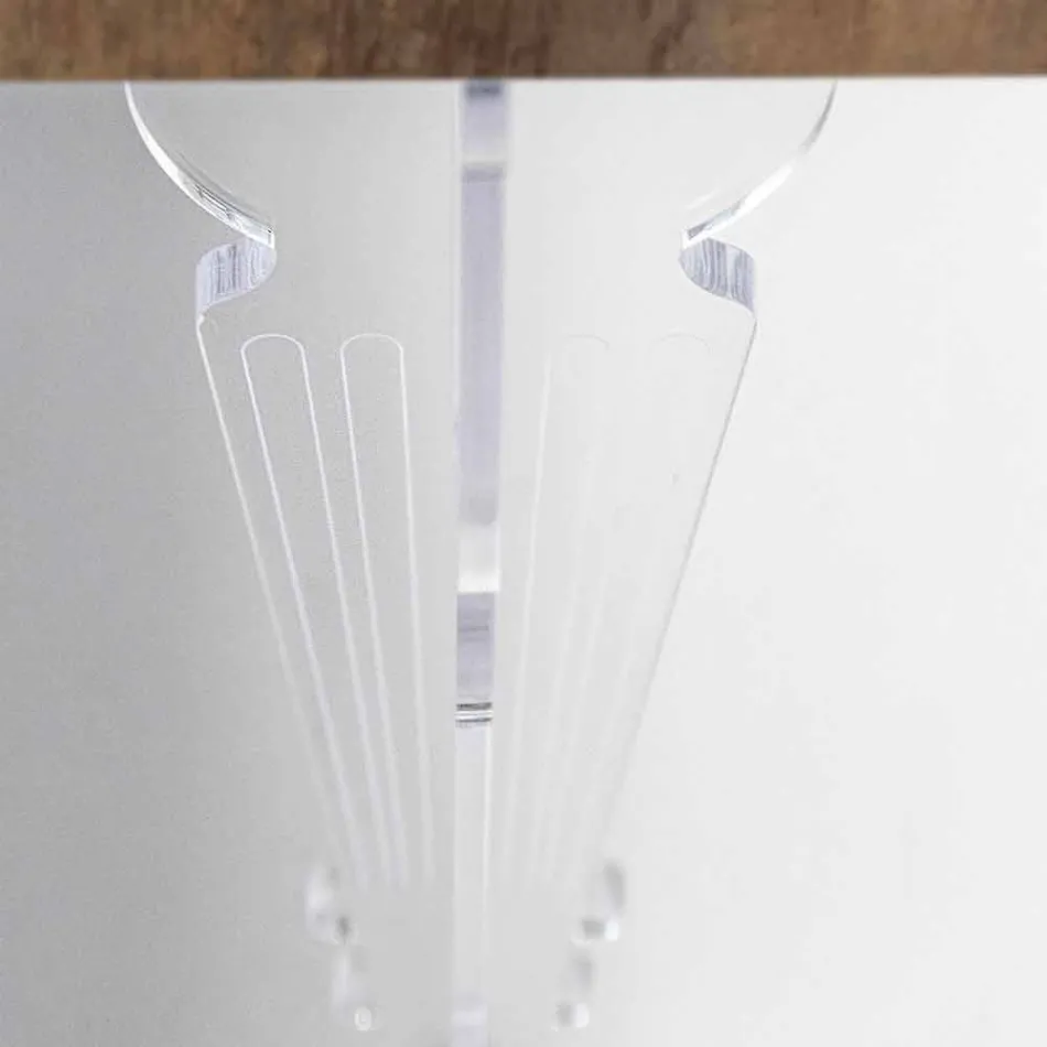 Wandkonsolentisch aus grauweißem Holz oder Corten und Plexiglas - Leopardi Viadurini