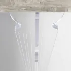 Wandkonsolentisch aus grauweißem Holz oder Corten und Plexiglas - Leopardi Viadurini