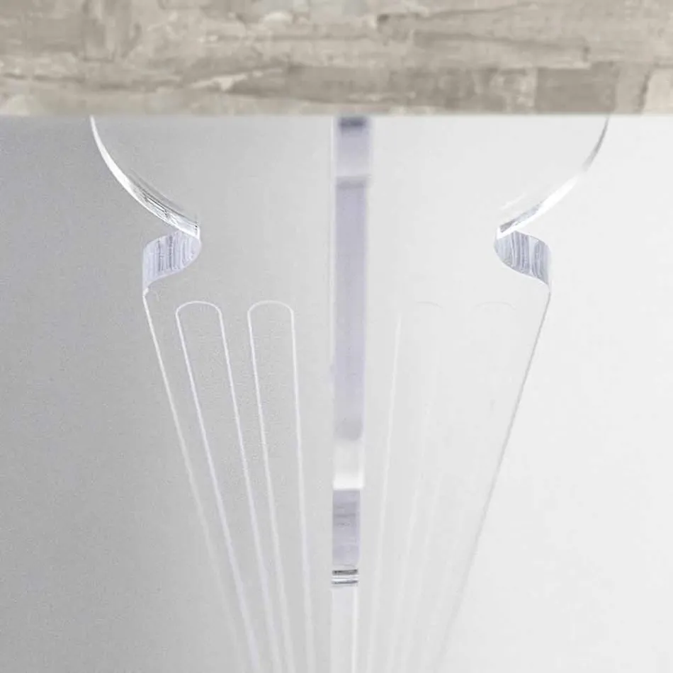 Wandkonsolentisch aus grauweißem Holz oder Corten und Plexiglas - Leopardi Viadurini