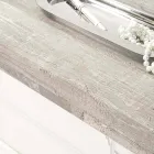 Wandkonsolentisch aus grauweißem Holz oder Corten und Plexiglas - Leopardi Viadurini