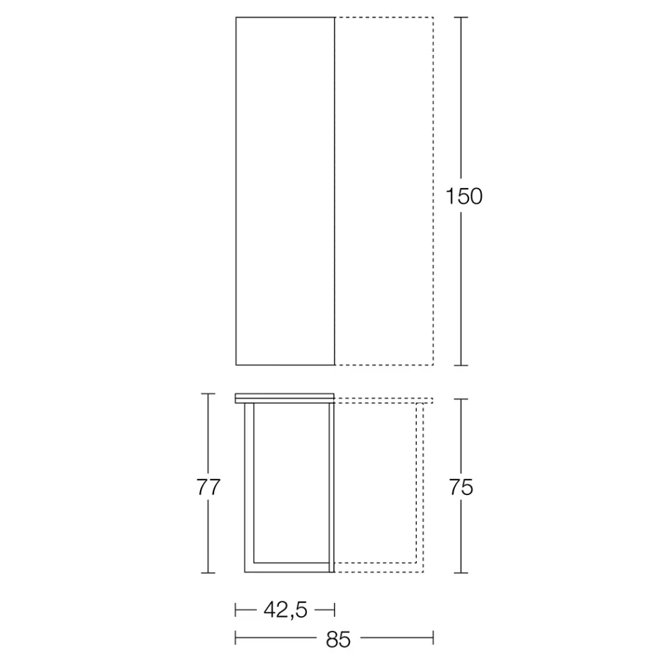 Ausziehbare Konsole 150 cm aus Metall und Melamin Made in Italy - Klappe Viadurini