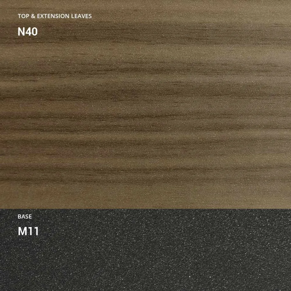 Ausziehbare Konsole 150 cm aus Metall und Melamin Made in Italy - Klappe Viadurini