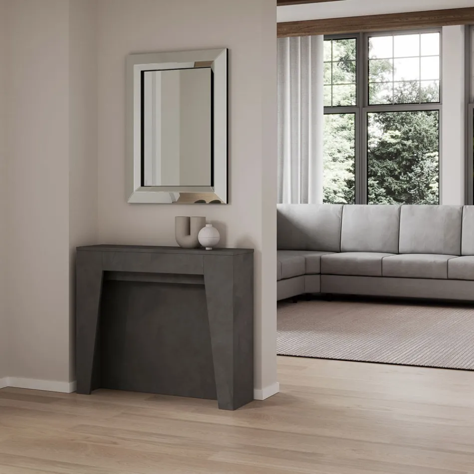 Ausziehbare Konsole auf 211 cm aus Melamin, hergestellt in Italien – Incantesimo Viadurini