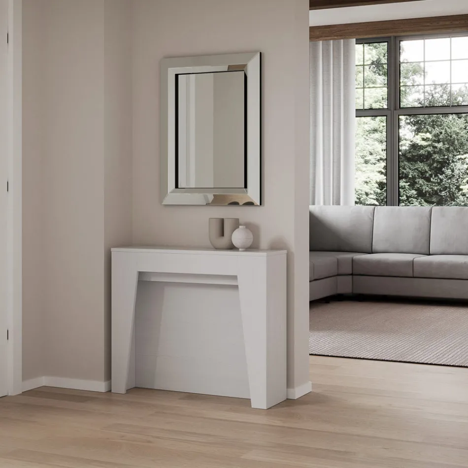 Ausziehbare Konsole auf 211 cm aus Melamin, hergestellt in Italien – Incantesimo Viadurini