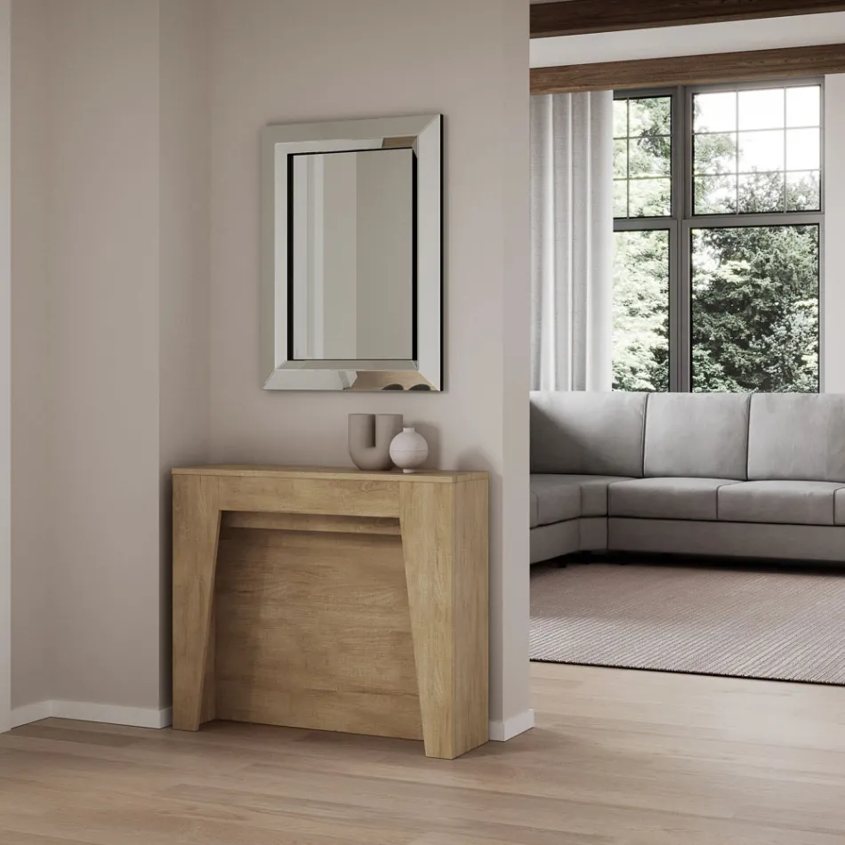 Ausziehbare Konsole auf 211 cm aus Melamin, hergestellt in Italien – Incantesimo Viadurini