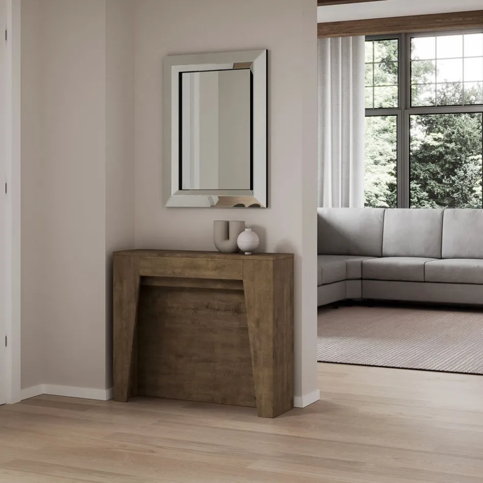 Ausziehbare Konsole auf 211 cm aus Melamin, hergestellt in Italien – Incantesimo Viadurini