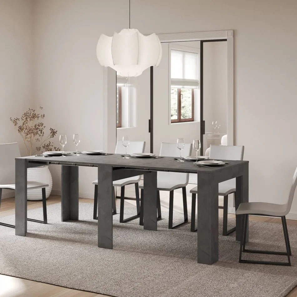 Ausziehbare Konsole auf 211 cm aus Melaminplatten „Made in Italy“ – Principessa Viadurini