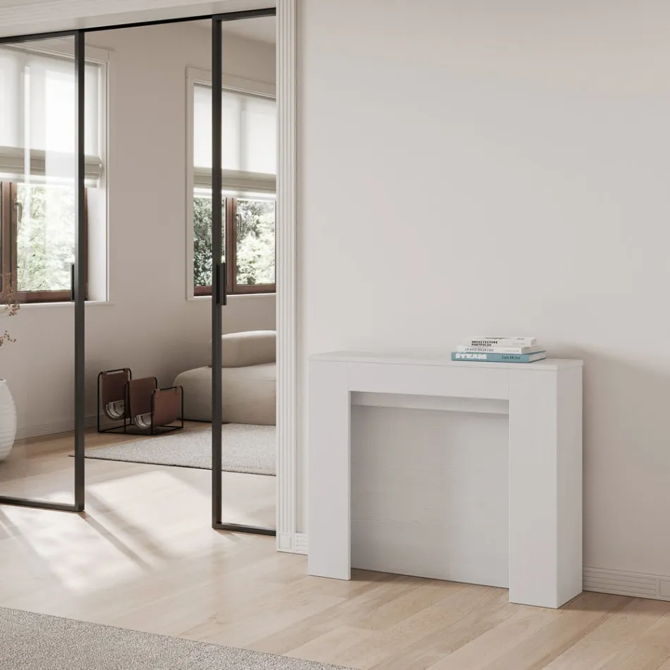 Ausziehbare Konsole auf 211 cm aus Melaminplatten „Made in Italy“ – Principessa Viadurini