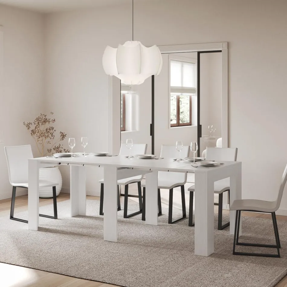 Ausziehbare Konsole auf 211 cm aus Melaminplatten „Made in Italy“ – Principessa Viadurini