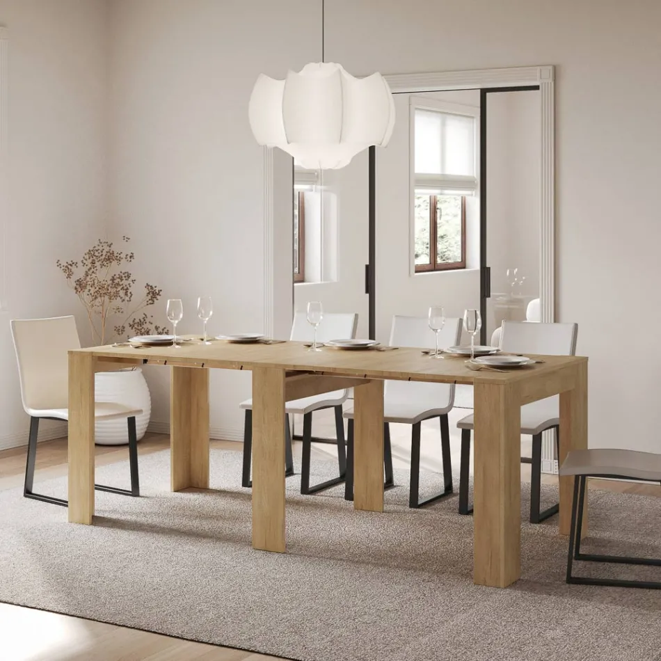 Ausziehbare Konsole auf 211 cm aus Melaminplatten „Made in Italy“ – Principessa Viadurini