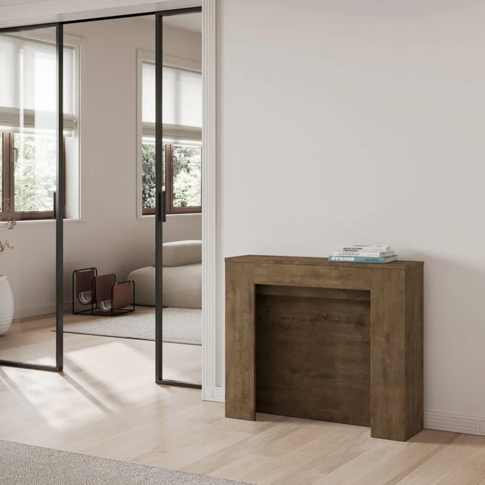 Ausziehbare Konsole auf 211 cm aus Melaminplatten „Made in Italy“ – Principessa Viadurini