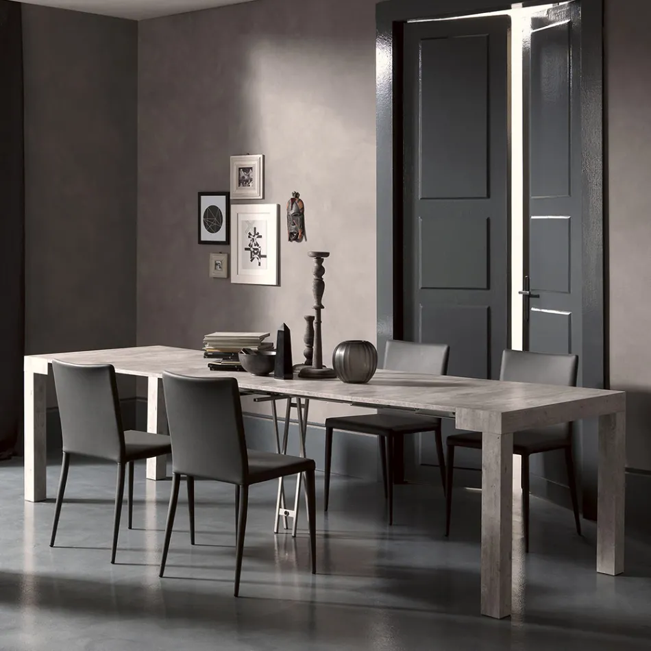 Ausziehbare Konsole bis 290 cm aus Melaminholz Made in Italy - Paride Viadurini