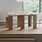 Ausziehbare Konsole auf 299 cm mit internen Erweiterungen, hergestellt in Italien – Sanduhr Viadurini