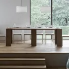 Ausziehbare Konsole auf 299 cm mit internen Erweiterungen, hergestellt in Italien – Sanduhr Viadurini