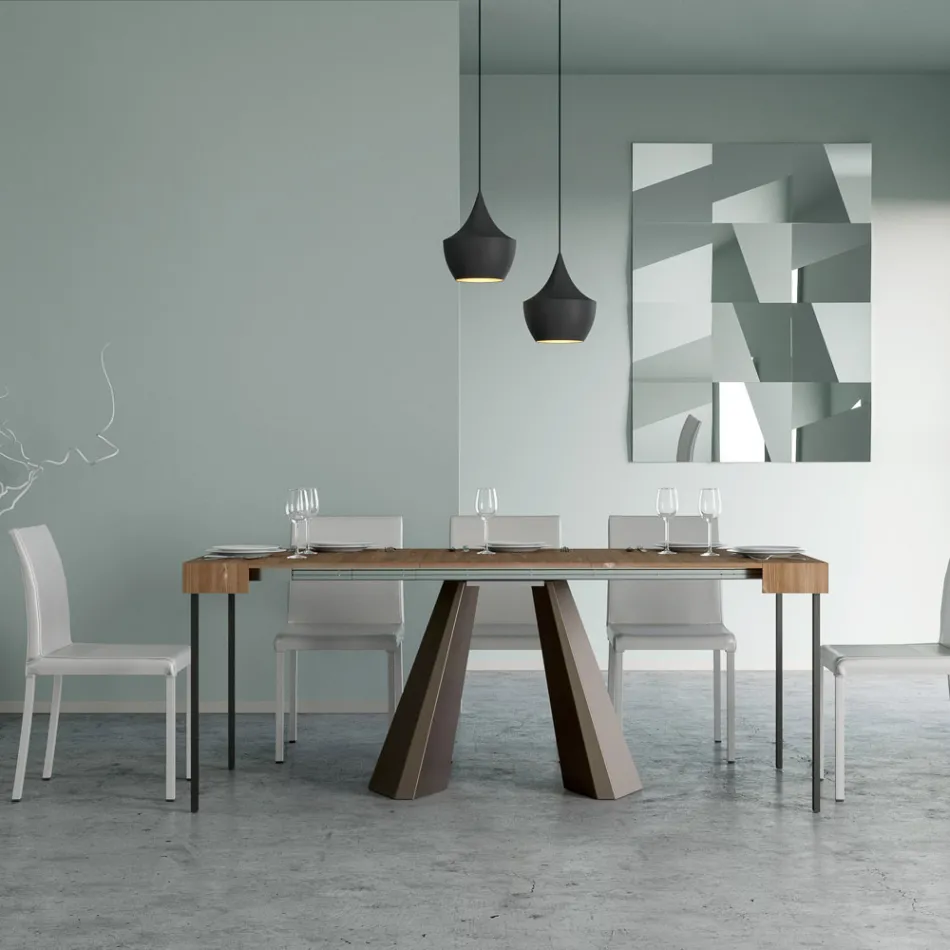 Ausziehbare Konsole auf 300 cm mit Beinen in Bärenoptik, hergestellt in Italien – Destino Viadurini