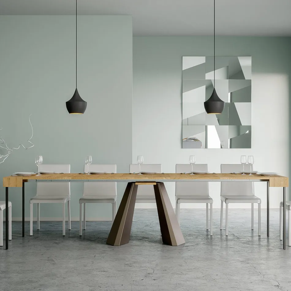 Ausziehbare Konsole auf 300 cm mit Beinen in Bärenoptik, hergestellt in Italien – Destino Viadurini