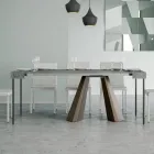 Ausziehbare Konsole auf 300 cm mit Beinen in Bärenoptik, hergestellt in Italien – Destino Viadurini