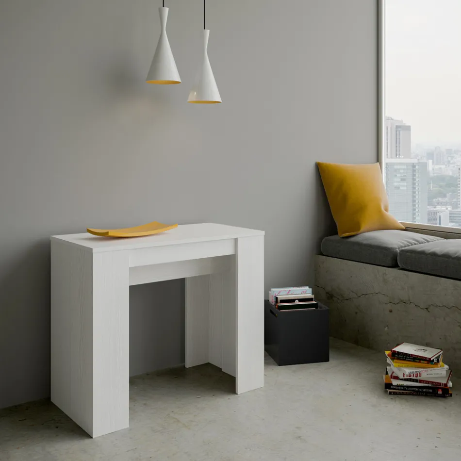 Ausziehbare Konsole auf 308 cm mit zentraler Unterstützung, hergestellt in Italien – Oracle Viadurini