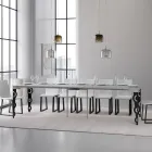 Ausziehbare Konsole mit modernen Eisenbeinen, hergestellt in Italien – Palazzo Viadurini