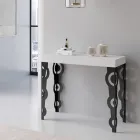 Ausziehbare Konsole mit modernen Eisenbeinen, hergestellt in Italien – Palazzo Viadurini