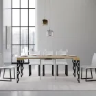 Ausziehbare Konsole mit modernen Eisenbeinen, hergestellt in Italien – Palazzo Viadurini