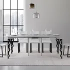 Ausziehbare Konsole mit modernen Eisenbeinen, hergestellt in Italien – Palazzo Viadurini