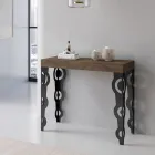 Ausziehbare Konsole mit modernen Eisenbeinen, hergestellt in Italien – Palazzo Viadurini