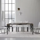 Ausziehbare Konsole mit modernen Eisenbeinen, hergestellt in Italien – Palazzo Viadurini