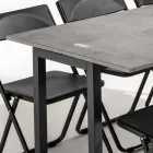 Ausziehbare Konsole mit Melaminplatte und Gestell aus lackiertem Metall - Adino Viadurini