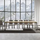 Ausziehbare Konsole mit modernem Design aus Holz und Eisen, hergestellt in Italien – Never Viadurini