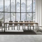 Ausziehbare Konsole mit modernem Design aus Holz und Eisen, hergestellt in Italien – Never Viadurini