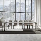 Ausziehbare Konsole mit modernem Design aus Holz und Eisen, hergestellt in Italien – Never Viadurini