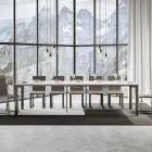 Ausziehbare Konsole mit modernem Design aus Holz und Eisen, hergestellt in Italien – Never Viadurini