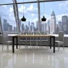 Ausziehbare Konsole mit modernem Design aus Holz und Eisen, hergestellt in Italien – Never Viadurini