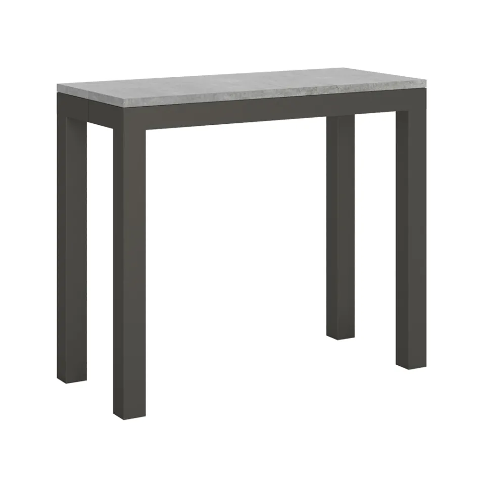 Ausziehbare Konsole mit modernem Design aus Holz und Eisen, hergestellt in Italien – Never Viadurini