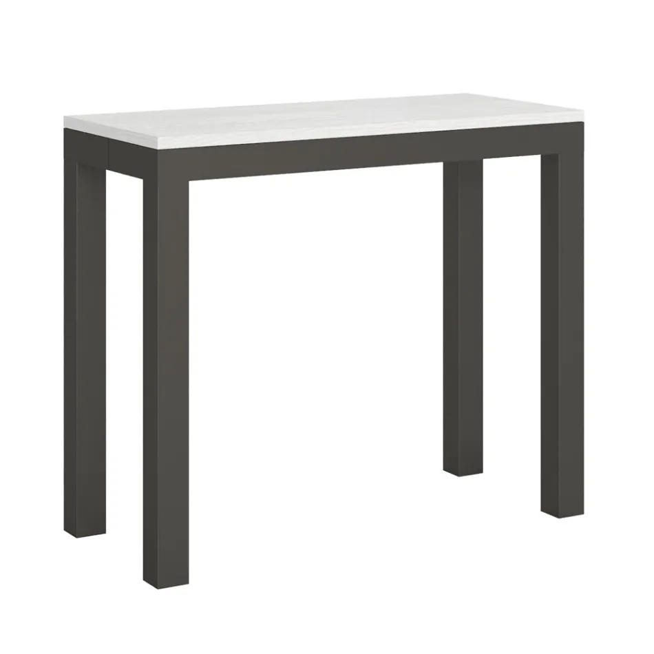 Ausziehbare Konsole mit modernem Design aus Holz und Eisen, hergestellt in Italien – Never Viadurini