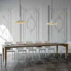 Ausziehbare Konsole mit Nussbaum- oder Weißasche-Finish, hergestellt in Italien – Folletto Viadurini