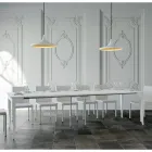 Ausziehbare Konsole mit Nussbaum- oder Weißasche-Finish, hergestellt in Italien – Folletto Viadurini