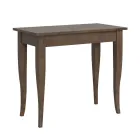 Ausziehbare Konsole mit Nussbaum- oder Weißasche-Finish, hergestellt in Italien – Folletto Viadurini