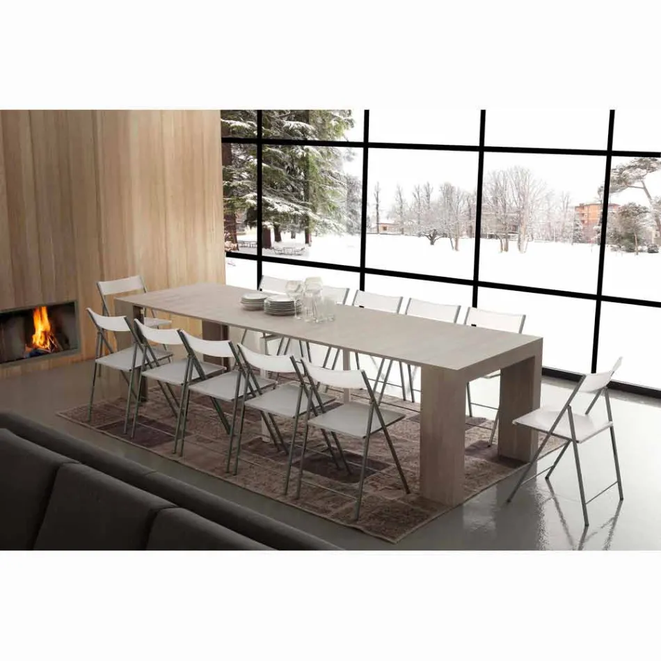 Extensible Konsole bis 295 cm laminiert Uri Falten Viadurini