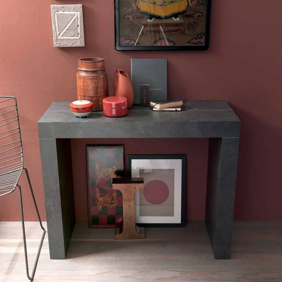 Ausziehbare Konsole Bis zu 290 cm mit Holzplatte Made in Italy - Seregno Viadurini