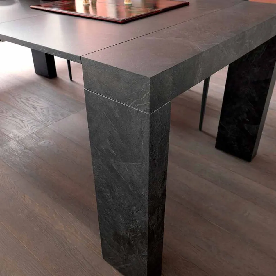 Ausziehbare Konsole Bis zu 290 cm mit Holzplatte Made in Italy - Seregno Viadurini