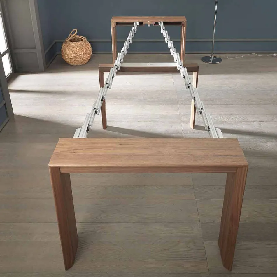 Ausziehbare Konsole Bis zu 295 cm in Made in Italy Design Holz - Temocle Viadurini