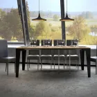 Ausziehbare Konsole bis zu 300 cm aus Mikropartikeln aus Holz, hergestellt in Italien – Flamber Viadurini