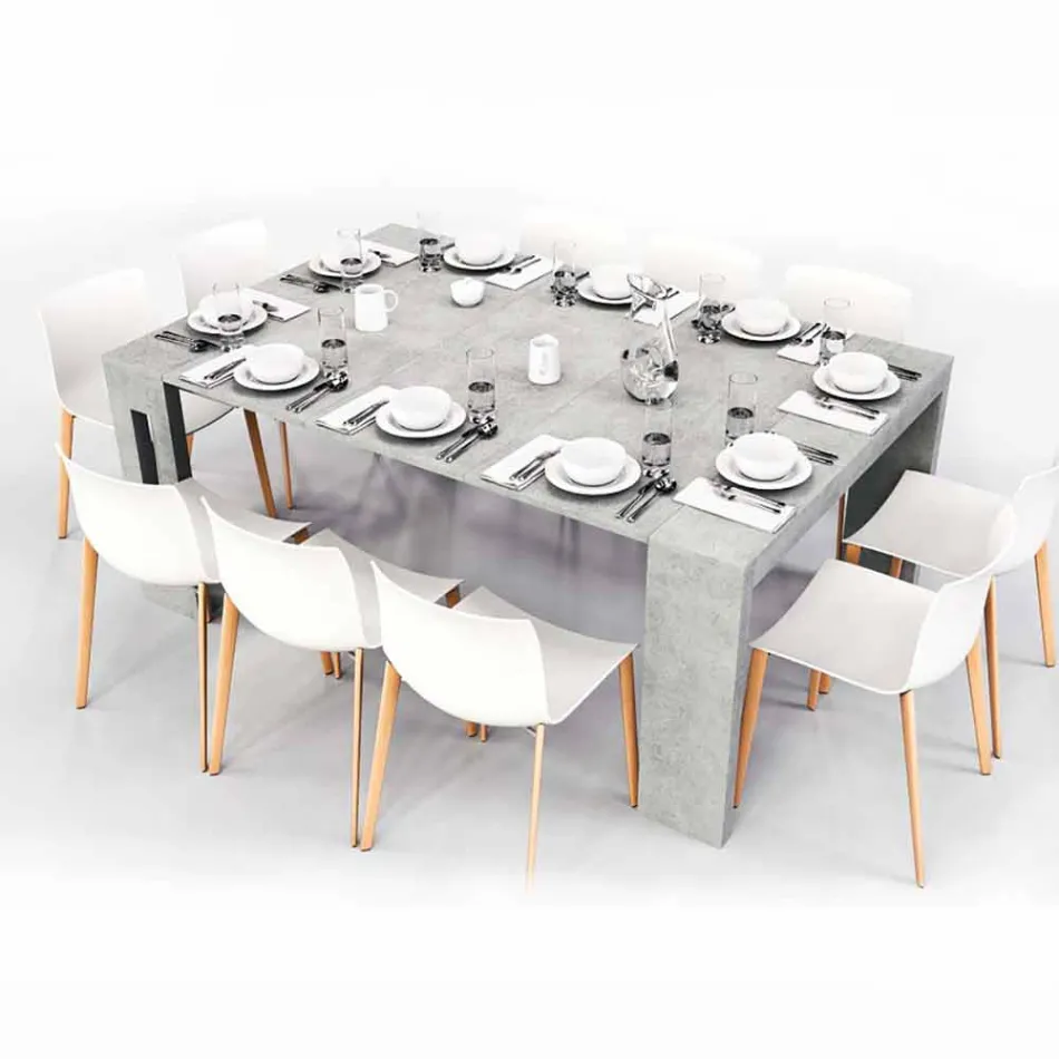 Extensible Konsole in Melamin mit integrierten Verlängerungen Ussana Viadurini