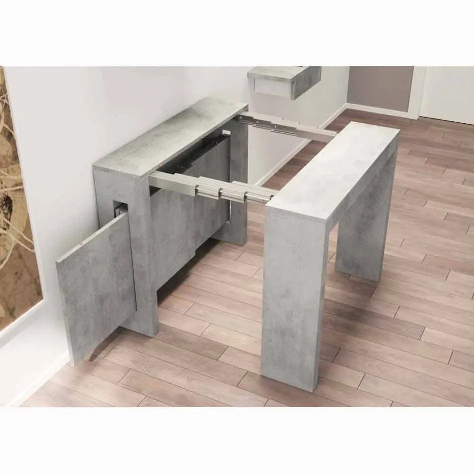 Extensible Konsole in Melamin mit integrierten Verlängerungen Ussana Viadurini