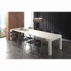 Ausziehbare Konsole Melamin offenporige weiß Faltung Bosa Viadurini