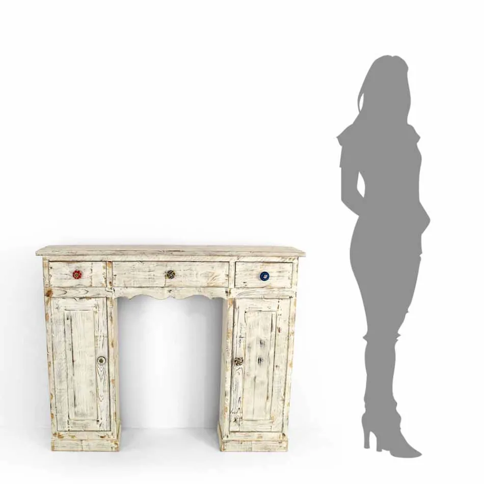 Handgefertigte Consolle aus massivem Tannenholz Made in Italy - Carminia Viadurini